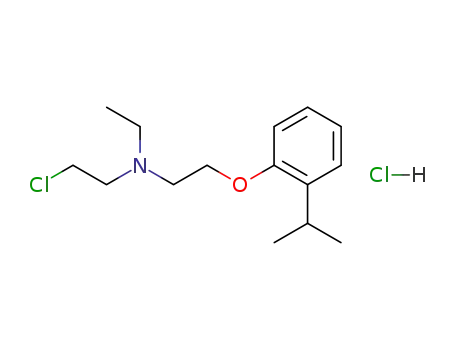 Molecular Structure of 63917-89-5 (2-chloro-N-ethyl-N-{2-[2-(propan-2-yl)phenoxy]ethyl}ethanaminium chloride)