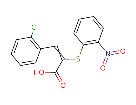 Molecular Structure of 107943-81-7 (2-Propenoic acid, 3-(2-chlorophenyl)-2-[(2-nitrophenyl)thio]-)