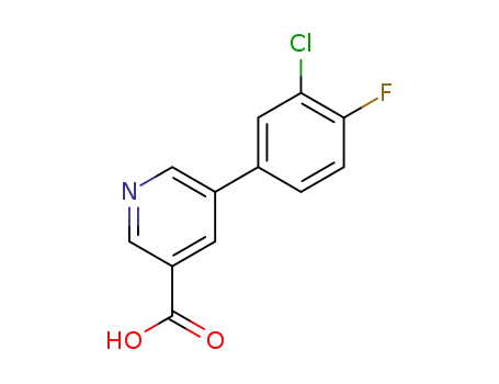Molecular Structure of 1261962-61-1 (5-(3-Chloro-4-fluorophenyl)-nicotinic acid)