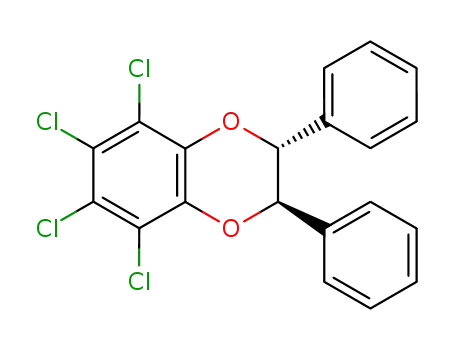 Molecular Structure of 21104-68-7 ((+/-)-5,6,7,8-tetrachloro-2<i>r</i>,3<i>t</i>-diphenyl-2,3-dihydro-benzo[1,4]dioxin)