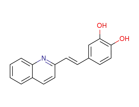 Molecular Structure of 36585-50-9 ((E)-4-(2-(quinolin-2-yl)vinyl)benzene-1,2-diol)