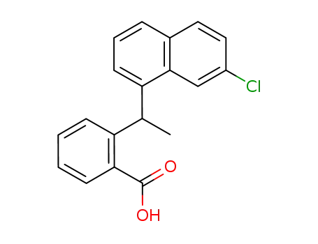 Molecular Structure of 60786-54-1 (Benzoic acid, 2-[1-(7-chloro-1-naphthalenyl)ethyl]-)
