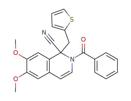 2-benzoyl-6,7-dimethoxy-1-thiophen-2-ylmethyl-1,2-dihydro-isoquinoline-1-carbonitrile