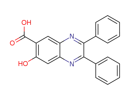 Molecular Structure of 90833-46-8 (6-Quinoxalinecarboxylic acid, 7-hydroxy-2,3-diphenyl-)