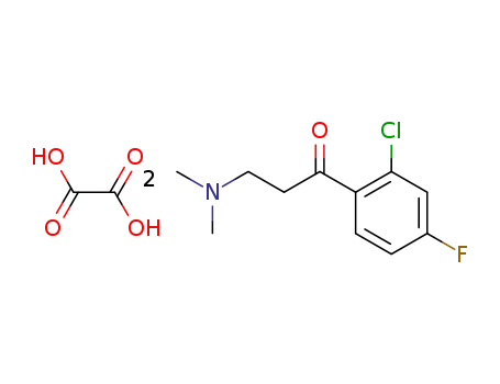 Molecular Structure of 76475-98-4 (1-(2-Chloro-4-fluoro-phenyl)-3-dimethylamino-propan-1-one; compound with oxalic acid)