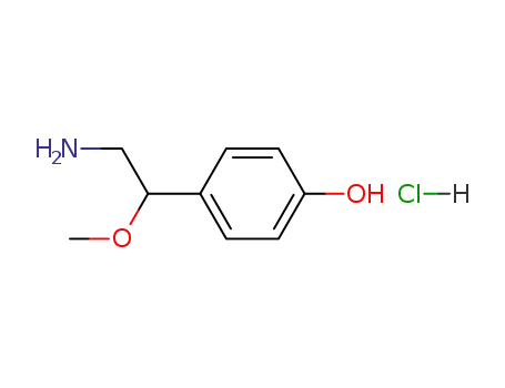 Molecular Structure of 74571-92-9 (4-(2-Amino-1-methoxy-ethyl)-phenol; hydrochloride)