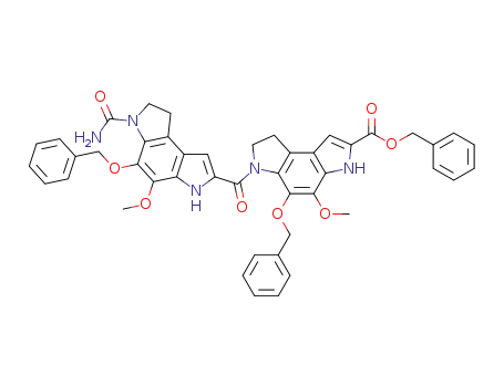 benzyl 4-benzyloxy-3-<(4-benzyloxy-3-carbamoyl-1,2,3,6-tetrahydro-5-methoxypyrrolo<3,2-e>indol-7-yl)carbonyl>-1,2,3,6-tetrahydro-5-methoxypyrrolo<3,2-e>indole-7-carboxylate