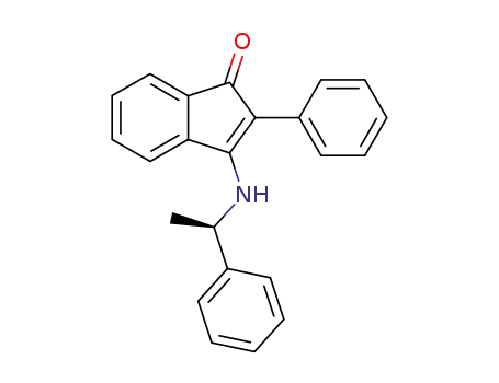 Molecular Structure of 139914-80-0 (1H-Inden-1-one, 2-phenyl-3-[(1-phenylethyl)amino]-, (R)-)