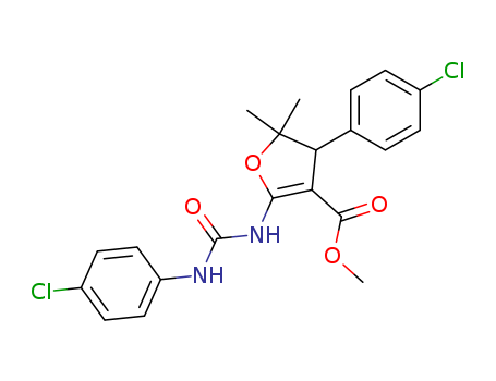 methyl 4-(4-chlorophenyl)-2-[(4-chlorophenyl)carbamoylamino]-5,5-dimethyl-4H-furan-3-carboxylate cas  21863-92-3