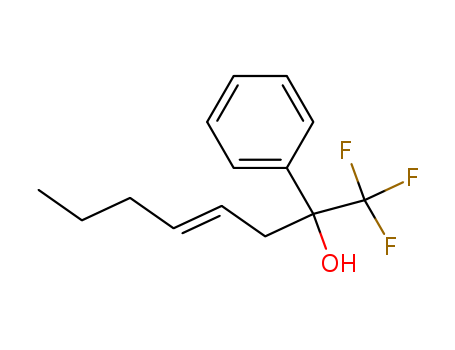 Molecular Structure of 110230-43-8 (Benzenemethanol, a-2-hexenyl-a-(trifluoromethyl)-, (E)-)