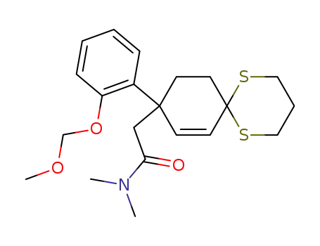 (methoxymethylenoxy-2' phenyl)-3 ((dithio-1,3 propyl)-6 cyclohexen-1 yl)-2 N,N dimethylacetamide