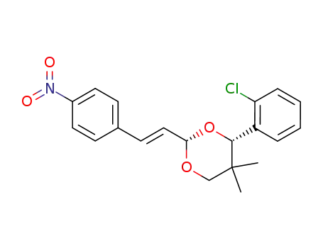 Molecular Structure of 133146-58-4 ((2S,4S)-(-)-4-(2-chlorophenyl)-5,5 dimethyl-2-<trans-2-(4-nitrophenyl)ethenyl>-1,3-dioxane)