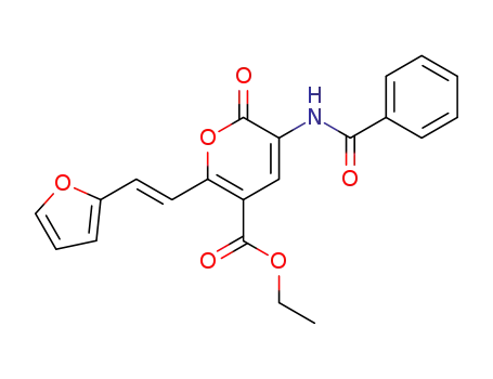 5-Benzoylamino-2-((E)-2-furan-2-yl-vinyl)-6-oxo-6H-pyran-3-carboxylic acid ethyl ester