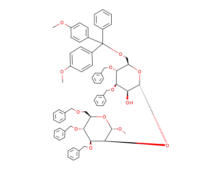 (2R,3S,4R,5R,6R)-4,5-Bis-benzyloxy-2-((2S,3S,4S,5R,6R)-4,5-bis-benzyloxy-6-benzyloxymethyl-2-methoxy-tetrahydro-pyran-3-yloxy)-6-[bis-(4-methoxy-phenyl)-phenyl-methoxymethyl]-tetrahydro-pyran-3-ol