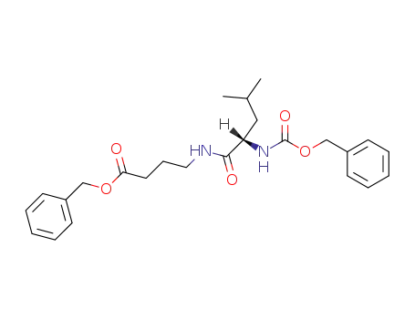 Molecular Structure of 112559-24-7 (Butanoic acid,
4-[[4-methyl-1-oxo-2-[[(phenylmethoxy)carbonyl]amino]pentyl]amino]-,
phenylmethyl ester, (S)-)