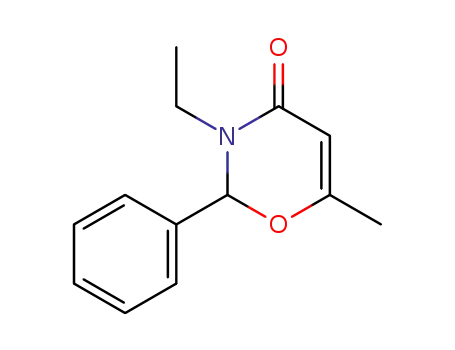 Molecular Structure of 81375-54-4 (4H-1,3-Oxazin-4-one, 3-ethyl-2,3-dihydro-6-methyl-2-phenyl-)