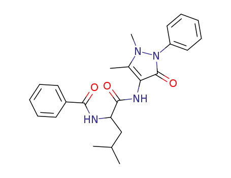 Molecular Structure of 81217-01-8 (N~2~-benzoyl-N-(1,5-dimethyl-3-oxo-2-phenyl-2,3-dihydro-1H-pyrazol-4-yl)leucinamide)