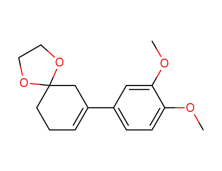 Molecular Structure of 88176-83-4 (1,4-Dioxaspiro[4.5]dec-7-ene, 7-(3,4-dimethoxyphenyl)-)