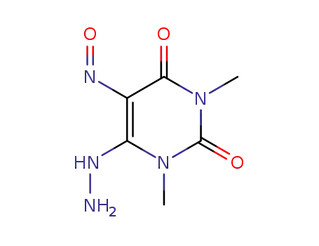 Molecular Structure of 40012-15-5 ((6E)-6-hydrazinylidene-1,3-dimethyl-5-nitrosodihydropyrimidine-2,4(1H,3H)-dione)