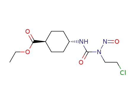 Molecular Structure of 33073-60-8 (4β-[3-(2-Chloroethyl)-3-nitrosoureido]-1α-cyclohexanecarboxylic acid ethyl ester)