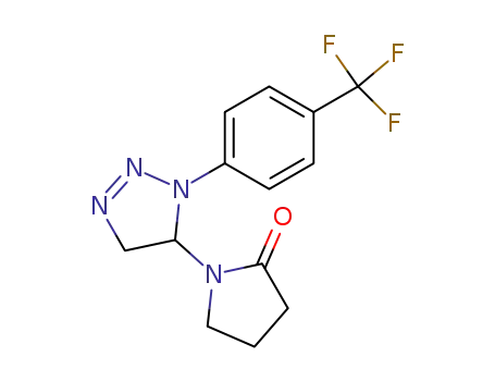 Molecular Structure of 139871-50-4 (2-Pyrrolidinone,
1-[4,5-dihydro-1-[4-(trifluoromethyl)phenyl]-1H-1,2,3-triazol-5-yl]-)