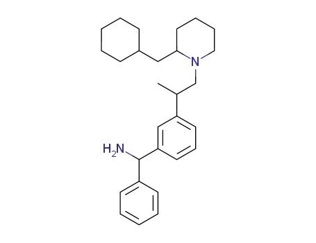 Molecular Structure of 92365-96-3 (Benzenemethanamine,
3-[2-[2-(cyclohexylmethyl)-1-piperidinyl]-1-methylethyl]-a-phenyl-)