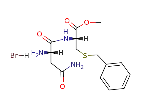 Molecular Structure of 2549-04-4 (L-Cysteine, N-L-asparaginyl-S-(phenylmethyl)-, methyl ester,
monohydrobromide)