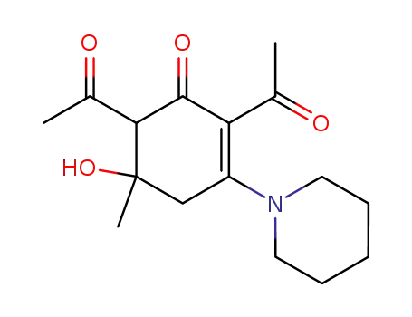 2,6-Diacetyl-5-hydroxy-5-methyl-3-piperidino-2-cyclohexen-1-on