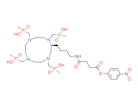 (+)-(2S)-2-<4-<3-(p-nitrophenoxycarbonyl)propionamido>butyl>-1,4,7,10-tetraazacyclododecane-1,4,7,10-tetrayltetrakis<methylene-(methylphosphinic acid)>
