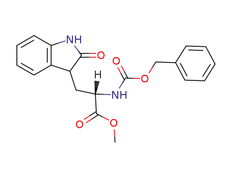 Molecular Structure of 96838-37-8 (methyl (S)-2-benzyloxycarbonylamino-3-((RS)-2-oxo-3-indolinyl)propanoate)