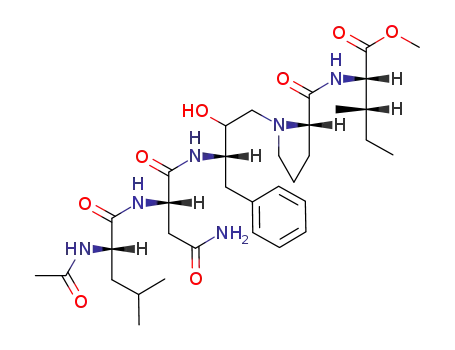 Molecular Structure of 127231-47-4 (methyl 1-{(2S,3S)-3-[(N-acetyl-L-leucyl-L-asparaginyl)amino]-2-hydroxy-4-phenylbutyl}-L-prolyl-L-isoleucinate)