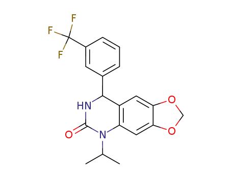 Molecular Structure of 85575-63-9 (5-Isopropyl-8-(3-trifluoromethyl-phenyl)-7,8-dihydro-5H-[1,3]dioxolo[4,5-g]quinazolin-6-one)