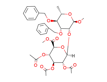 methyl 3,4-di-O-benzyl-2-O-<methyl(2,3,4-tri-O-acetyl-β-D-glucopyranosyl)uronate>-α-L-rhamnopyranoside