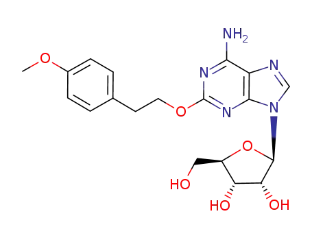 Molecular Structure of 131865-91-3 (Adenosine, 2-[2-(4-methoxyphenyl)ethoxy]-)