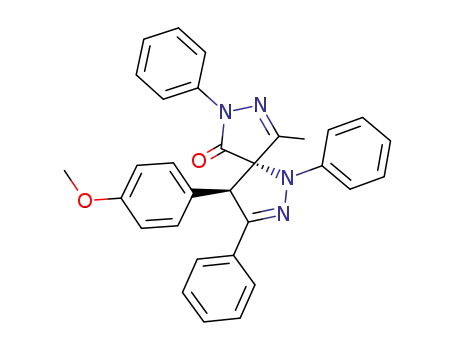 1,2,7,8-Tetraazaspiro[4.4]nona-2,8-dien-6-one,
4-(4-methoxyphenyl)-9-methyl-1,3,7-triphenyl-, cis-