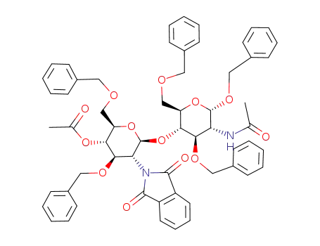Molecular Structure of 92517-07-2 (benzyl 2-acetamido-4-O-(4-O-acetyl-3,6-di-O-benzyl-2-deoxy-2-phthalimido-β-D-glucopyranosyl)-3,6-di-O-benzyl-2-deoxy-α-D-glucopyranoside)