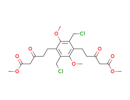 5-[2,5-Bis-chloromethyl-3,6-dimethoxy-4-(4-methoxycarbonyl-3-oxo-butyl)-phenyl]-3-oxo-pentanoic acid methyl ester