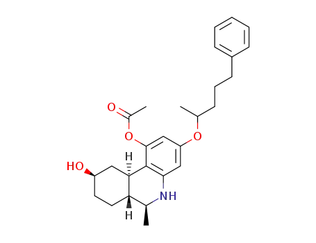 1,9-Phenanthridinediol, 5,6,6a,7,8,9,10,10a-octahydro-6-methyl-3-(1-methyl-4-phenylbutoxy)-, 1-acetate