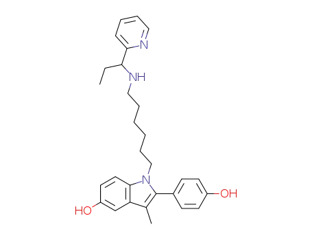 2-(4-Hydroxy-phenyl)-3-methyl-1-[6-(1-pyridin-2-yl-propylamino)-hexyl]-1H-indol-5-ol