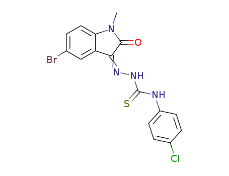 Hydrazinecarbothioamide,
2-(5-bromo-1,2-dihydro-1-methyl-2-oxo-3H-indol-3-ylidene)-N-(4-chloro
phenyl)-