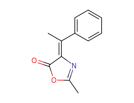 Molecular Structure of 87378-63-0 (5(4H)-Oxazolone, 2-methyl-4-(1-phenylethylidene)-, (Z)-)