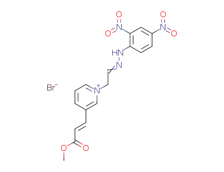 Molecular Structure of 136138-55-1 (1-<2-<(2,4-dinitrophenyl)hydrazono>ethyl>-3<(E)-2-(methoxycarbonyl)vinyl>pyridinium bromide)
