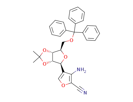3-Amino-4-((3aS,4S,6R,6aR)-2,2-dimethyl-6-trityloxymethyl-tetrahydro-furo[3,4-d][1,3]dioxol-4-yl)-furan-2-carbonitrile
