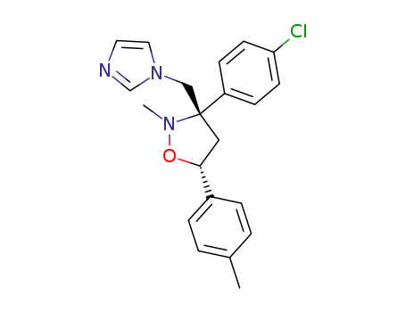 Molecular Structure of 113614-57-6 ((3S,5R)-3-(4-chlorophenyl)-3-(1H-imidazol-1-ylmethyl)-2-methyl-5-(4-methylphenyl)-1,2-oxazolidine)