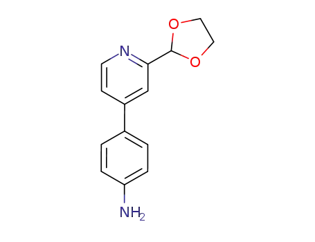 Molecular Structure of 55218-83-2 (Benzenamine, 4-[2-(1,3-dioxolan-2-yl)-4-pyridinyl]-)