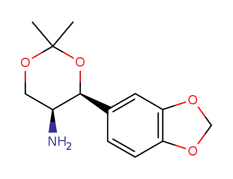 Molecular Structure of 127951-19-3 ((4S,5S)-4-Benzo[1,3]dioxol-5-yl-2,2-dimethyl-[1,3]dioxan-5-ylamine)