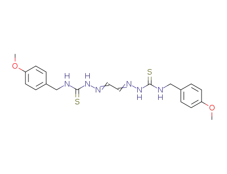 Molecular Structure of 124041-18-5 (Hydrazinecarbothioamide,2,2'-(1,2-ethanediylidene)bis[N-[(4-methoxyphenyl)methyl]- (9CI))