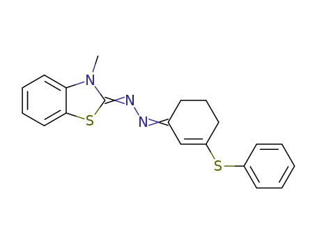 Molecular Structure of 123775-45-1 (3-(Phenylthio)-2-cyclohexen-1-on-<3-methyl-2(3H)-benzothiazolyliden>hydrazon)