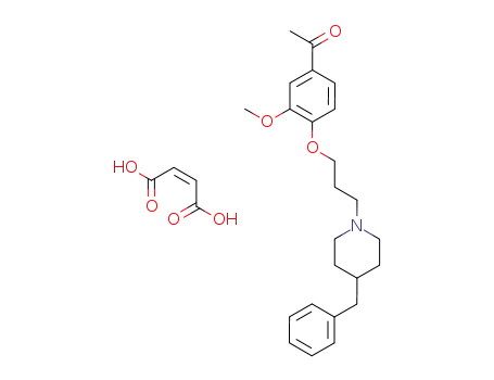 Molecular Structure of 117022-88-5 (1-{4-[3-(4-Benzyl-piperidin-1-yl)-propoxy]-3-methoxy-phenyl}-ethanone; compound with (Z)-but-2-enedioic acid)