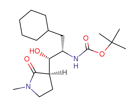 2(S)-<(tert-butyloxycarbonyl)amino>-3-cyclohexyl-1(S)-hydroxy-1-(1-methyl-2-oxopyrrolidin-3(R)-yl)propane